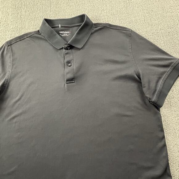 UNTUCKit Polo Shirt Adult Large Black Short Sleeve Casual Preppy Men's - Picture 5 of 14